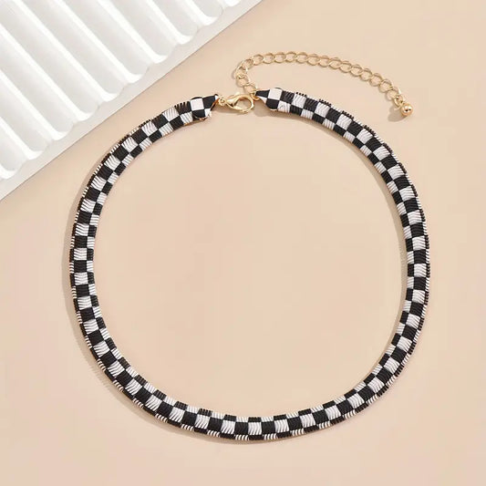 Checkered Rope Necklace